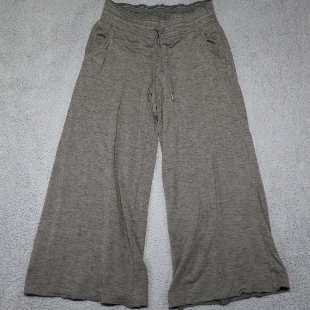 Athleta Womens‎ Medium Green Modal Blend Wide Leg Lounge Crop Pants RN 54023